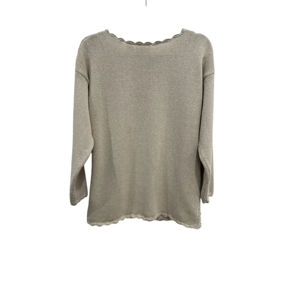 Y2K Vtg 90s Dana Scott Medium Crochet‎ Sweater Long Sleeve Hippie Granny - Picture 2 of 9